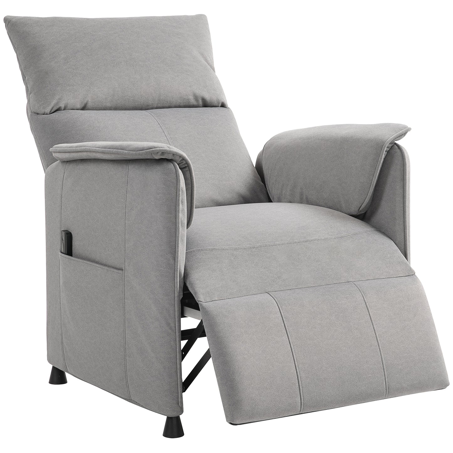 Electric Reclining Chair w/ Remote, Power Recliner for Elderly, Grey