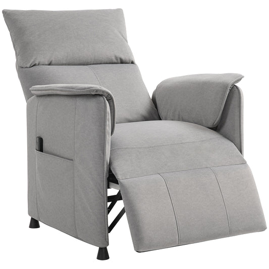Electric Reclining Chair w/ Remote, Power Recliner for Elderly, Grey