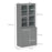 Modern Bookcase Display Storage Cabinet w/ Doors Adjustable Shelves