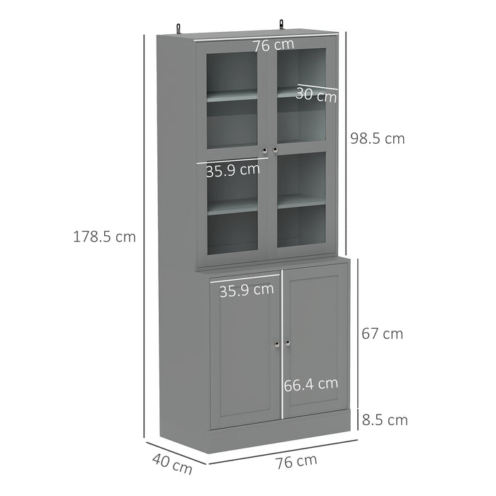 Modern Bookcase Display Storage Cabinet w/ Doors Adjustable Shelves