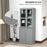 Modern Bookcase Display Storage Cabinet w/ Doors Adjustable Shelves