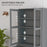 Modern Bookcase Display Storage Cabinet w/ Doors Adjustable Shelves