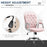 Office Chair Ergonomic 360¬¨‚àû Swivel Diamond Tufted Home Work Velour Padded Base 5 Castor Wheels Pink