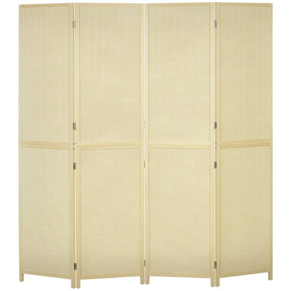 Freestanding Room Divider 4 Panel Folding Natural, 180 x 180cm