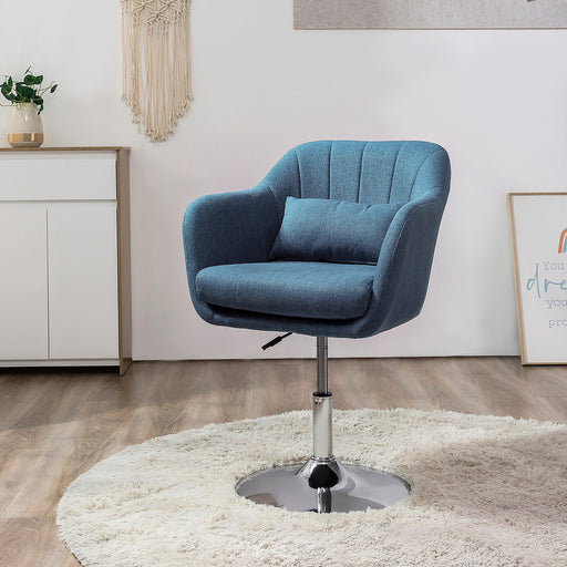 Swivel Accent Chair Contemporary Vanity Armchair with Adjustable Height Thick Cushion Lumbar Support Armrest for Bedroom Office