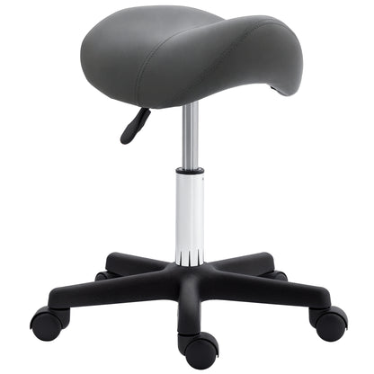 Saddle Stool Adjustable Rolling Salon Chair for Massage Spa Beauty Grey