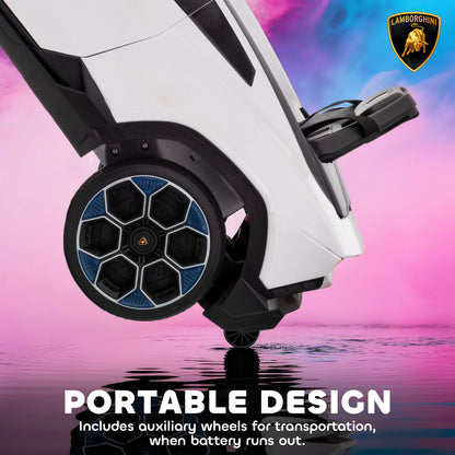 Licensed Lamborghini Electric Ride On Car with Suspension, White