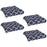 4-Piece Seat Cushion Pillows Replacement, Patio Chair Cushions Set with Ties for Indoor Outdoor, Blue