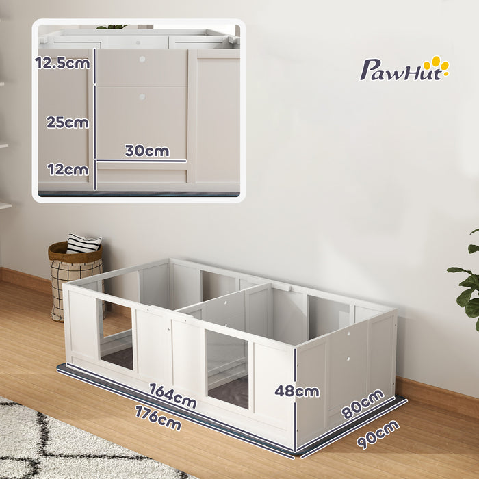 Whelping Box for Dogs with Whelping Pad, Two Room Design, 164 x 80cm