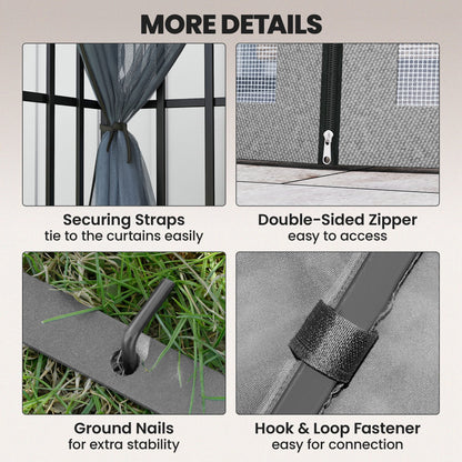 3 x 3(m) Patio Gazebo Canopy Garden Pavilion, Light Grey