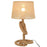 Nautical Style Rope-Base Table Lamp w/ Fabric Lampshade Metal Frame Power Switch Unique Lighting Furnishing Bedroom Living Room Study Beige