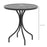 66cm Patio Table, Round Garden Table, Outdoor Side Table with Steel Frame and Slat Tabletop, Black