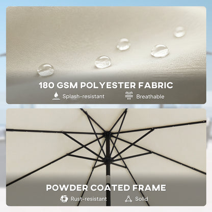 2.6 m Garden Parasol Umbrella with Light, Outdoor Patio Umbrella