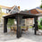 3.6 x 3(m) Metal Garden Hardtop Gazebo with Screened Curtain Dark Grey