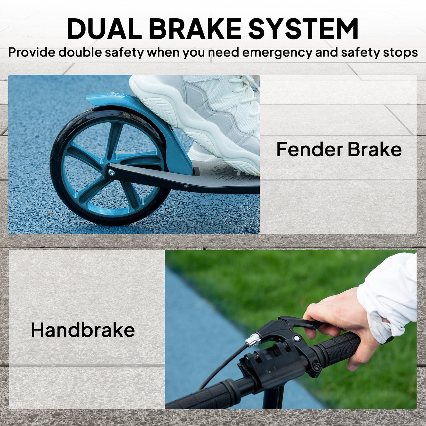 Folding Kick Scooter for 14+ w/ Adjustable Height, Blue