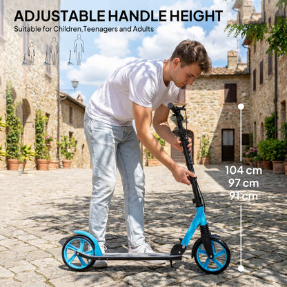 Folding Kick Scooter for 14+ w/ Adjustable Height, Blue