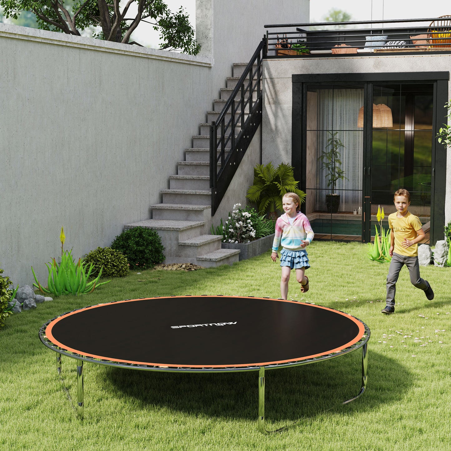 Trampoline Mat with 42 V-Hooks, for 8ft Trampoline, Orange