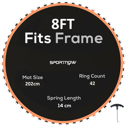 Trampoline Mat with 42 V-Hooks, for 8ft Trampoline, Orange