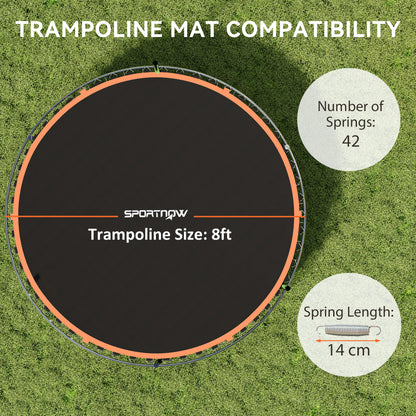 Trampoline Mat with 42 V-Hooks, for 8ft Trampoline, Orange