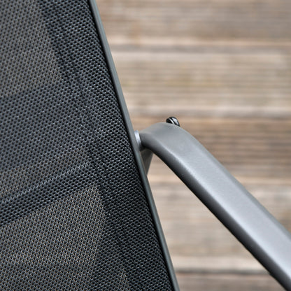 4 Piece Garden Furniture Set Outdoor Patio Sofa Set with Double Chair, Single Chairs and Glass Top Table for Terrace and Balcony, Black