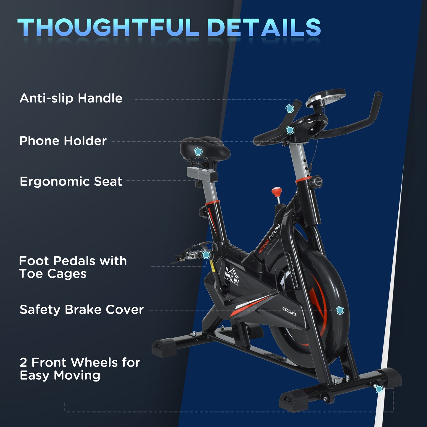 Stationary Exercise Bike, 10kg Flywheel Cycling Machine with Adjustable Resistance, LCD Monitor, Phone and Bottle Holder for Home Gym Office Cardio Workout Aerobic Training