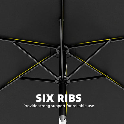 Garden Parasol, 2m Outdoor Table Parasol Umbrella with Tilt