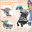 2 in 1 Lightweight Pushchair w/ Reversible Seat, Foldable Travel Baby Stroller w/ Fully Reclining From Birth to 3 Years, 5-point Harness Grey