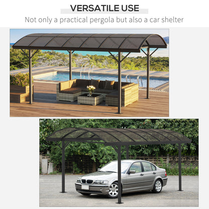 5 x 3(m) Garden Aluminium Pergola Gazebo Carport w/ Polycarbonate Roof