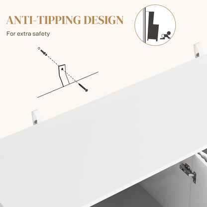 Sideboard Buffet Cabinet with Adjustable Shelves, White