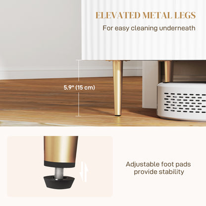 Sideboard Buffet Cabinet with Adjustable Shelves, White