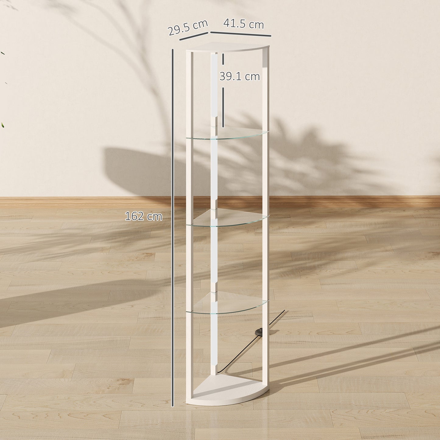 LED Floor Lamp with Shelves, Dimmable Standing Lamp with Foot Switch