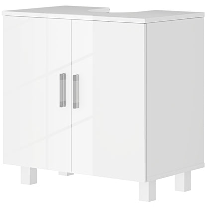 Freestanding Bathroom High Gloss Under Sink Cabinet, White