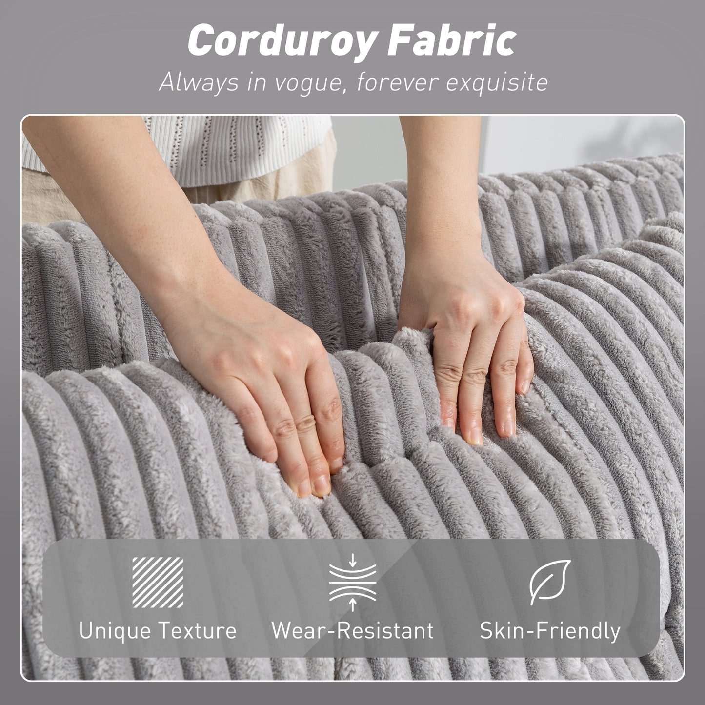 2 Seater Sofa Bed, Click Clack Pull Out Bed Settee, Light Grey