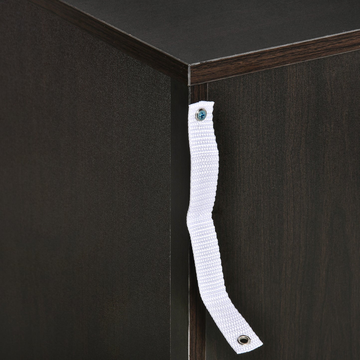 Modern 3 Drawers Side Table, Bedside Table with Wood Effect, Black