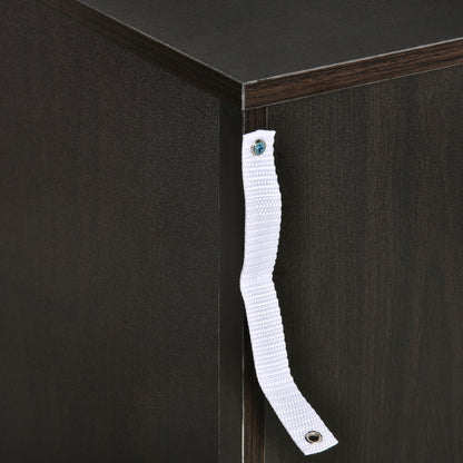 Modern 3 Drawers Side Table, Bedside Table with Wood Effect, Black