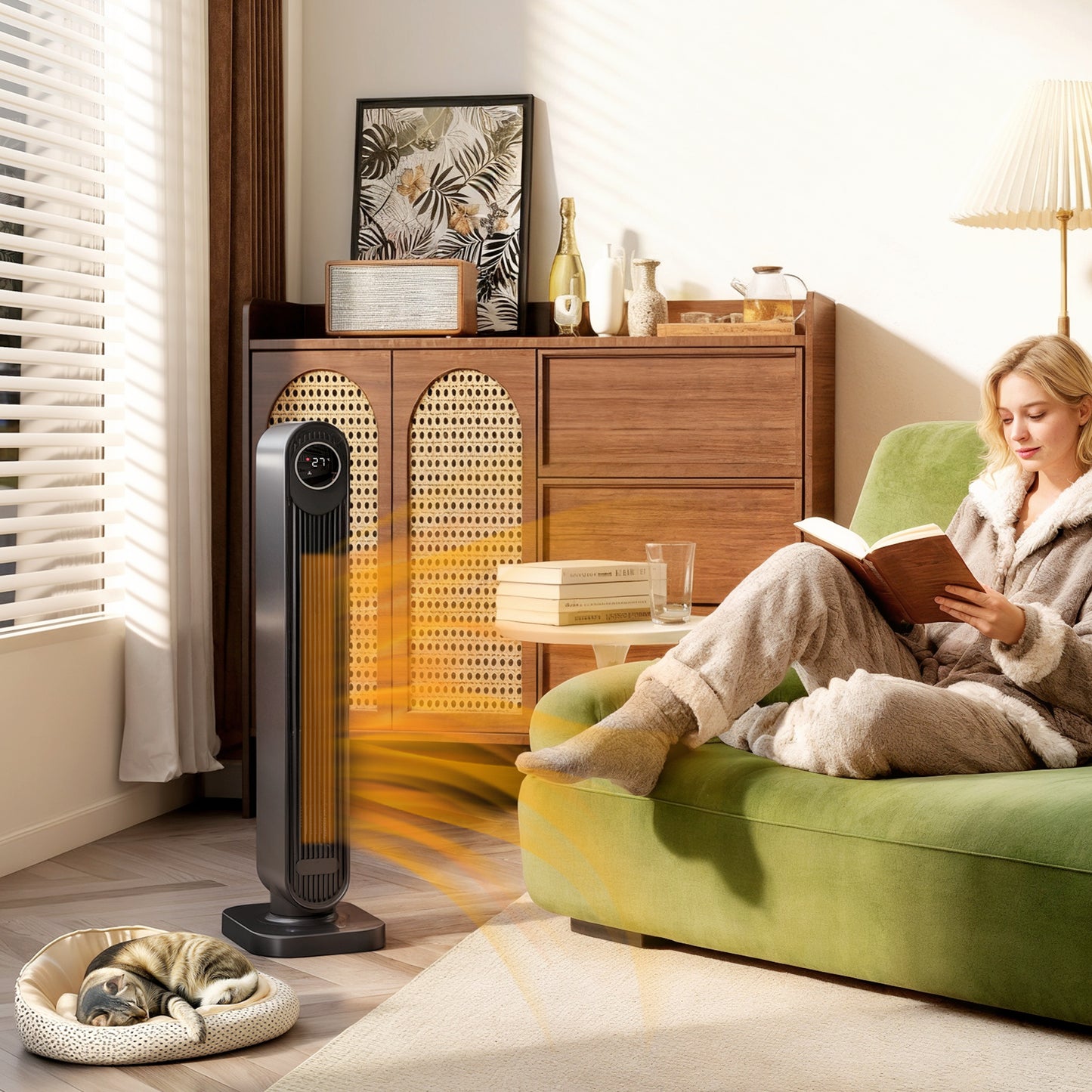 Ceramic Electric Heater, 2000W Fan Space Heater, Black