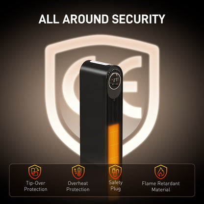 Ceramic Electric Heater, 2000W Fan Space Heater, Black