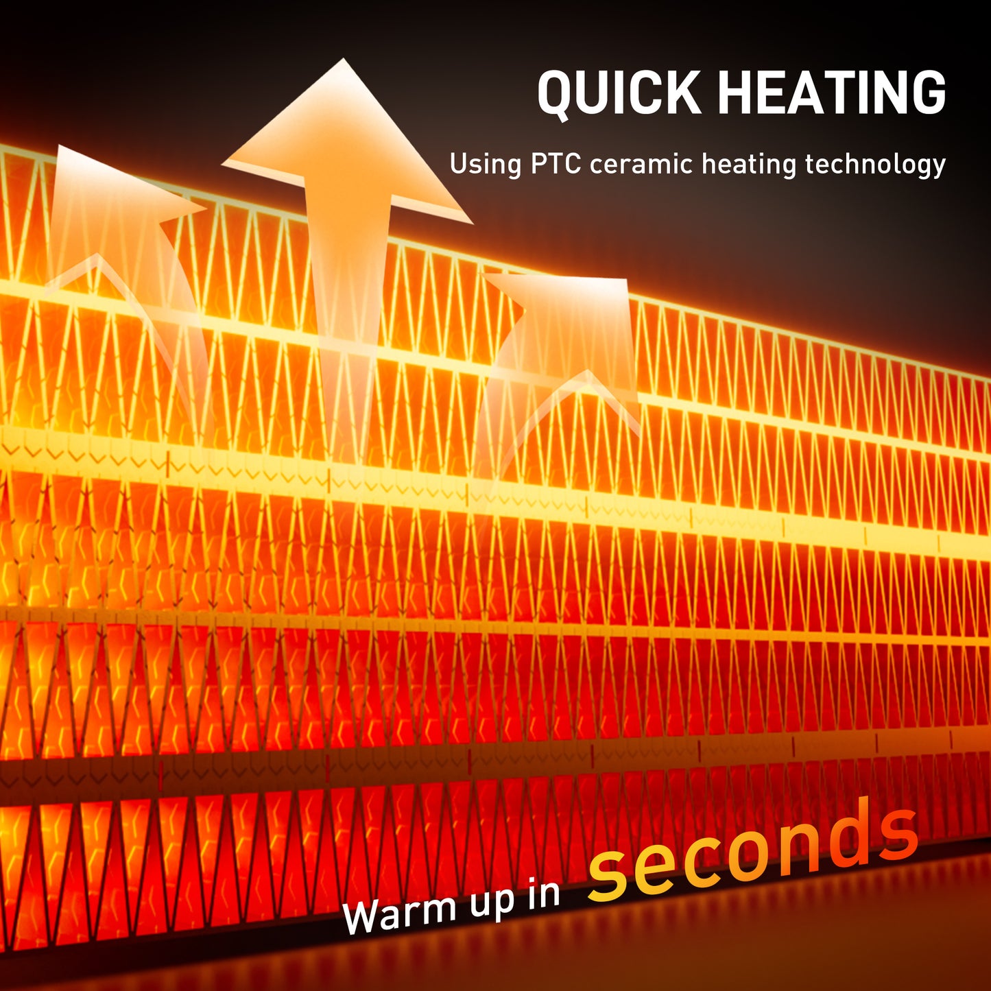 Ceramic Electric Heater, 2000W Fan Space Heater, Black