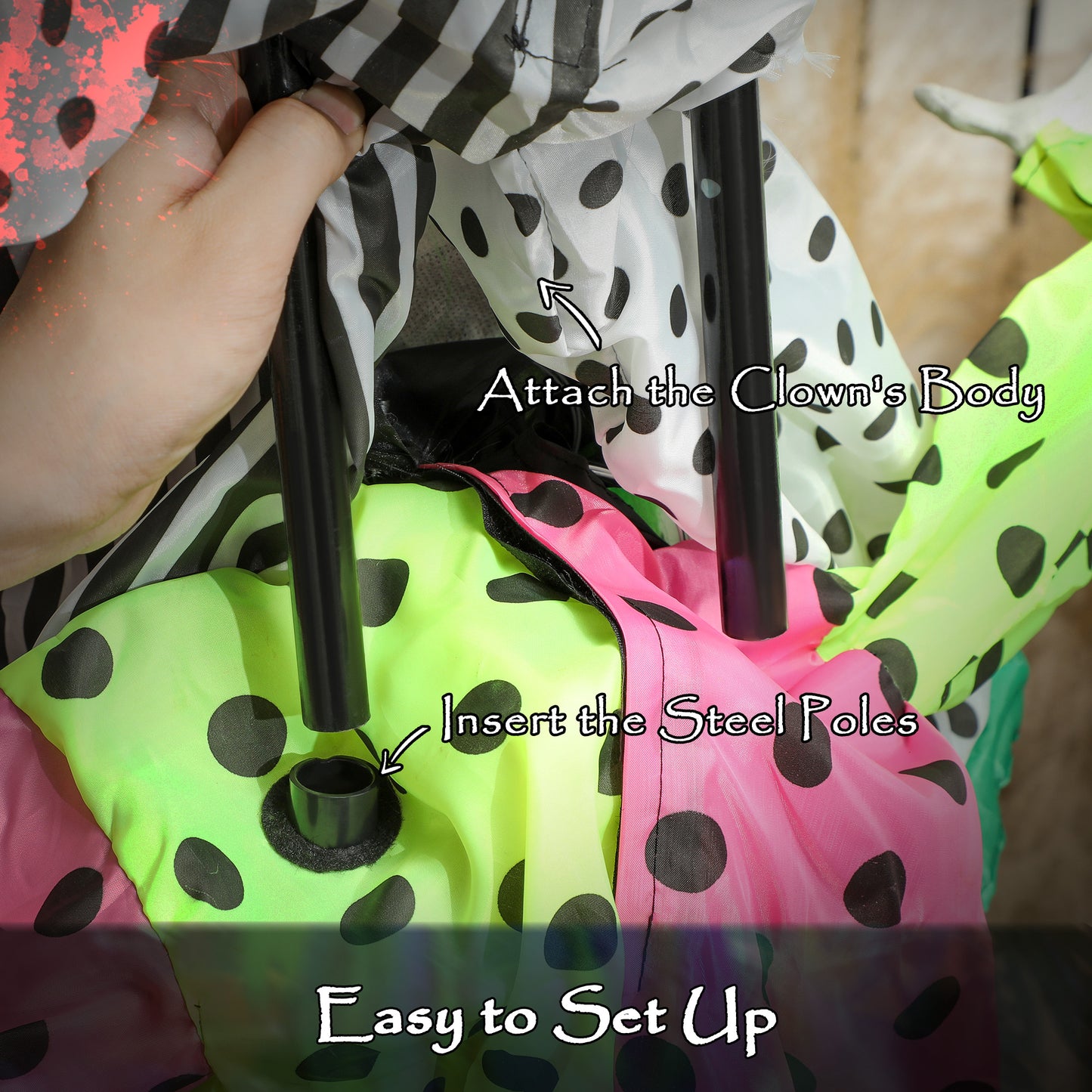 Sound Activated Stackable Halloween Animatronics Clowns