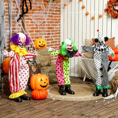 Sound Activated Stackable Halloween Animatronics Clowns