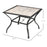 Garden Table with Parasol Hole, Outdoor Dining Garden Table for 4, Square Patio Table with PC Board Tabletop for Patio, Backyard, Grey