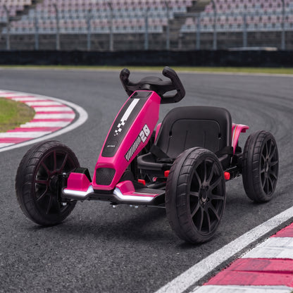 12V Kids' Electric Go-Kart with Dual Motors and Adjustable Seat - Pink & Black