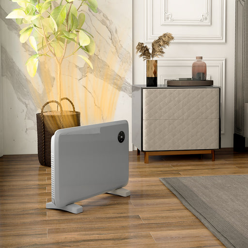 Electric Convector Heater, Quiet Space Heater w/ LED Display, Grey