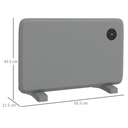 Electric Convector Heater, Quiet Space Heater w/ LED Display, Grey