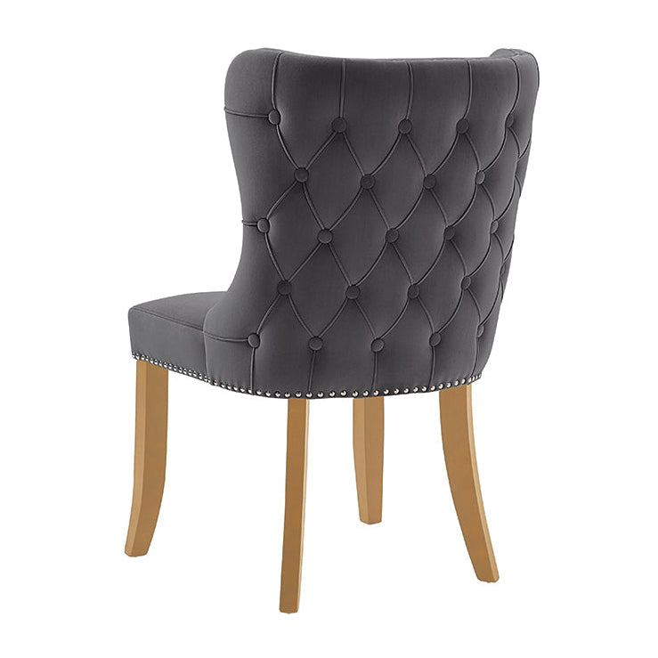 Margonia Dining Chair - Storm Grey - Natural legs