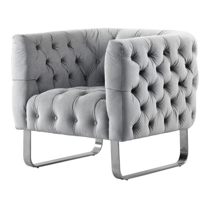 Grosvenor Armchair - Dove Grey - Brushed Silver