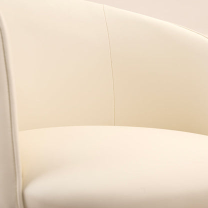 Bellucci Dining Chair - Cream Faux Leather – Brass Caps