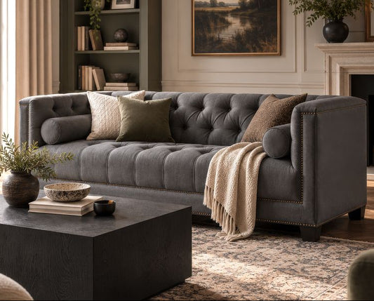 Bankes Three Seat Sofa - Charcoal