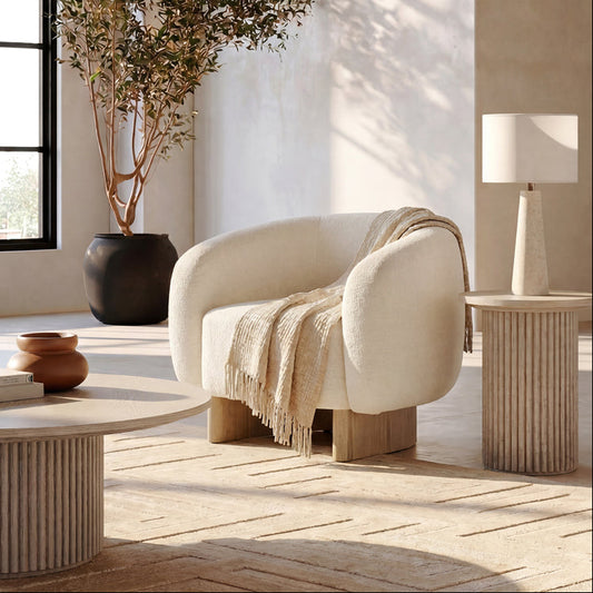 Barnaby Armchair – Ivory Chenille