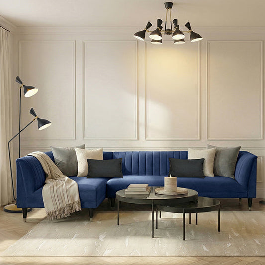 Baxter  Left Hand Corner Sofa – Navy Blue